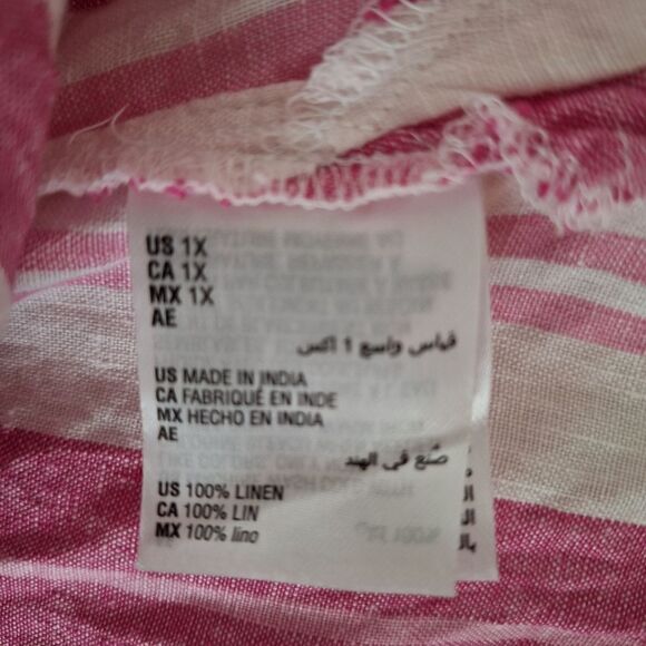 Charter Club 1X linen blouse top, ruffle sleeves - Picture 10 of 10